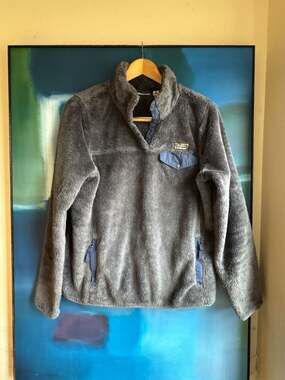L.L.Bean Women's Hi-Pile Fleece Pullover Jacket in Gray